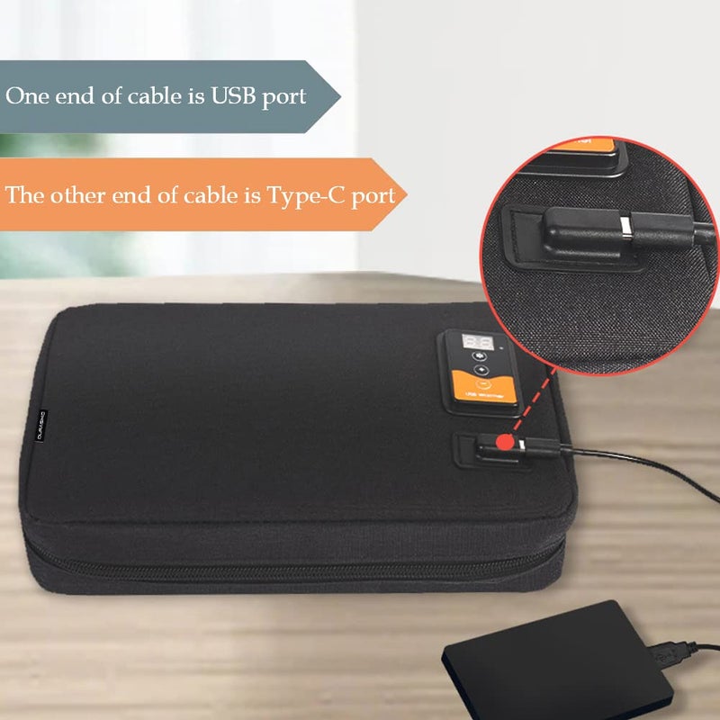 DURASIKO Portable USB Car Wipes Heater Warmer with Digital Display Screen,5V/10W Baby Wipes Thermostat Heating Bag,Heating Temperature Adjustable,Up to 80Pcs Wipes Capacity,for Car/Home/Travel/Camping - Image 5